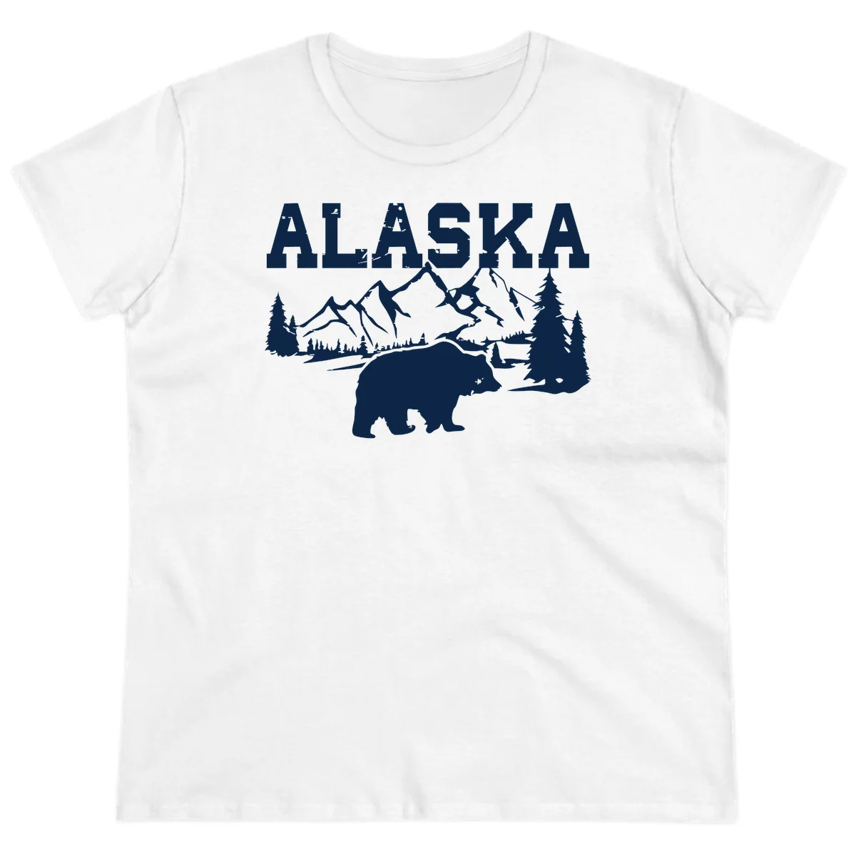 Alaska Bear Mountain Wilderness Cruise Ladies Tee in White