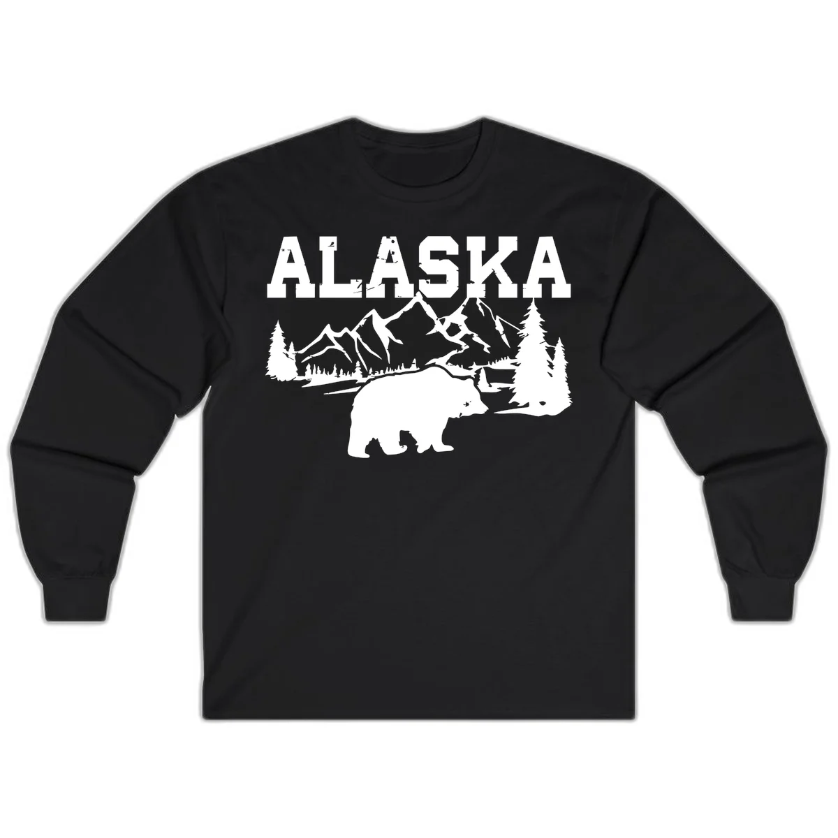 Alaska Bear Mountain Wilderness Cruise Long Sleeve in Black