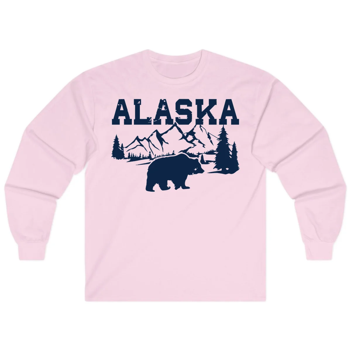 Alaska Bear Mountain Wilderness Cruise Long Sleeve in Light Pink