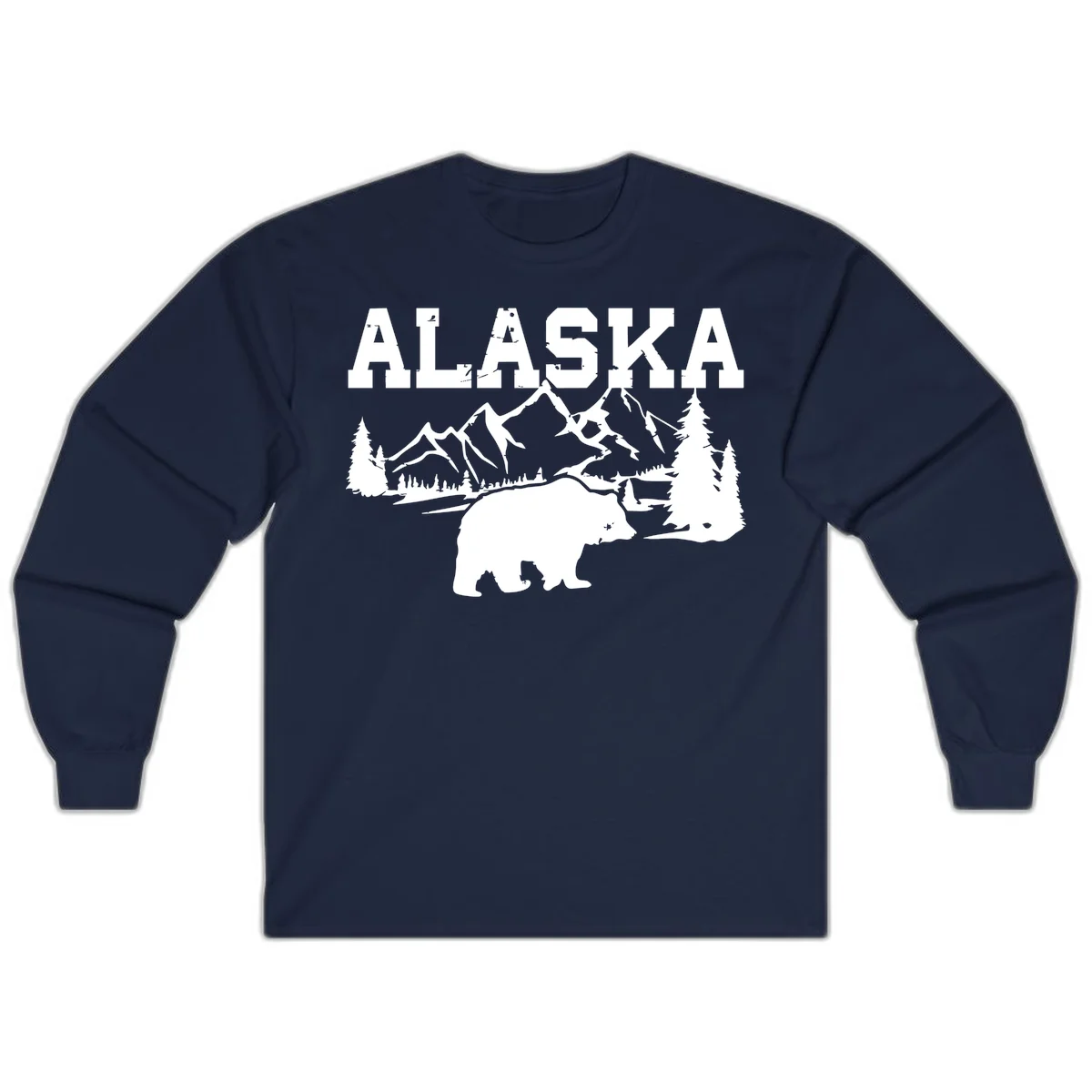 Alaska Bear Mountain Wilderness Cruise Long Sleeve in Navy