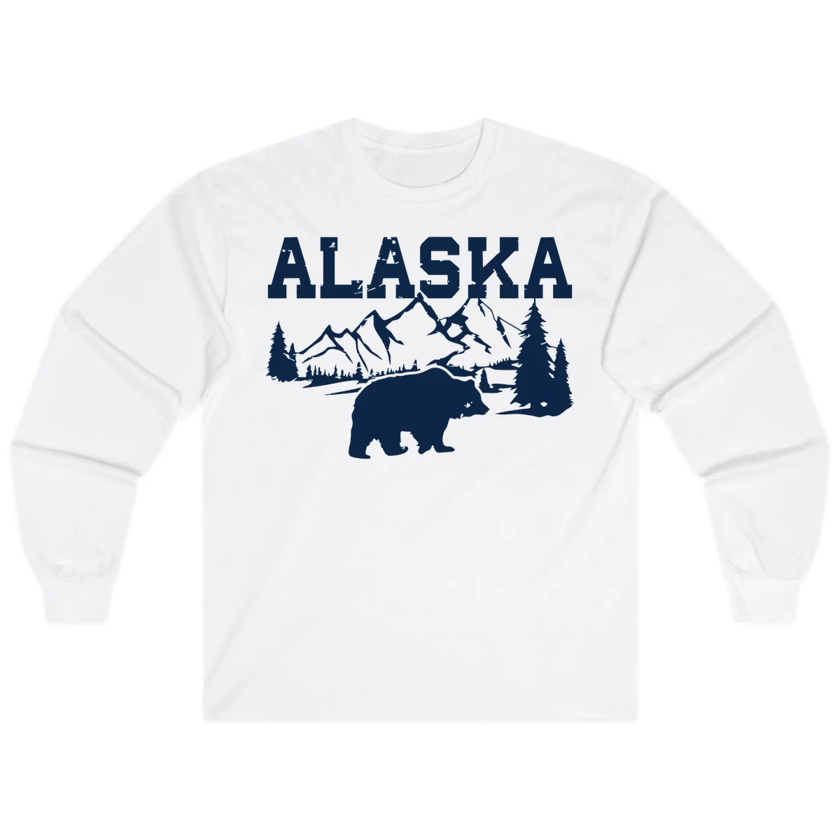Alaska Bear Mountain Wilderness Cruise Long Sleeve in White