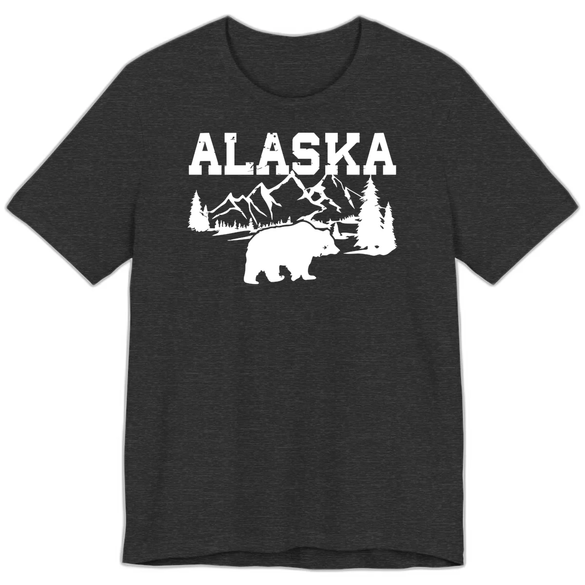 Alaska Bear Mountain Wilderness Cruise Premium Tee in Dark Grey Heather