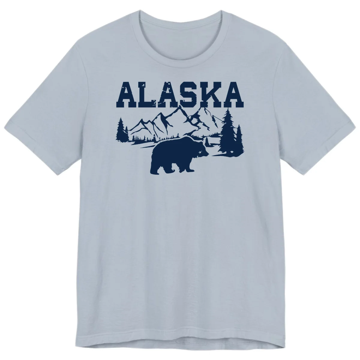 Alaska Bear Mountain Wilderness Cruise Premium Tee in Light Blue