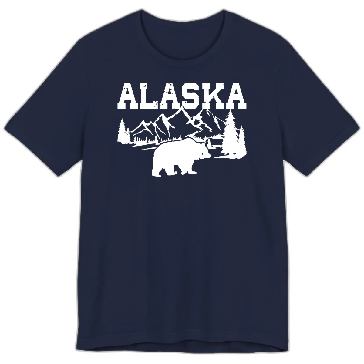 Alaska Bear Mountain Wilderness Cruise Premium Tee in Navy