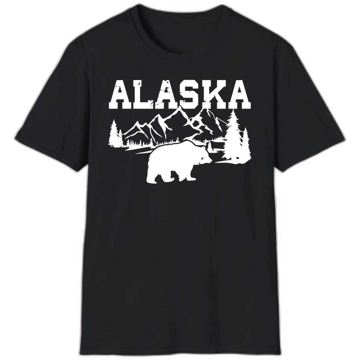 Alaska Bear Mountain Wilderness Cruise T-Shirt in Black