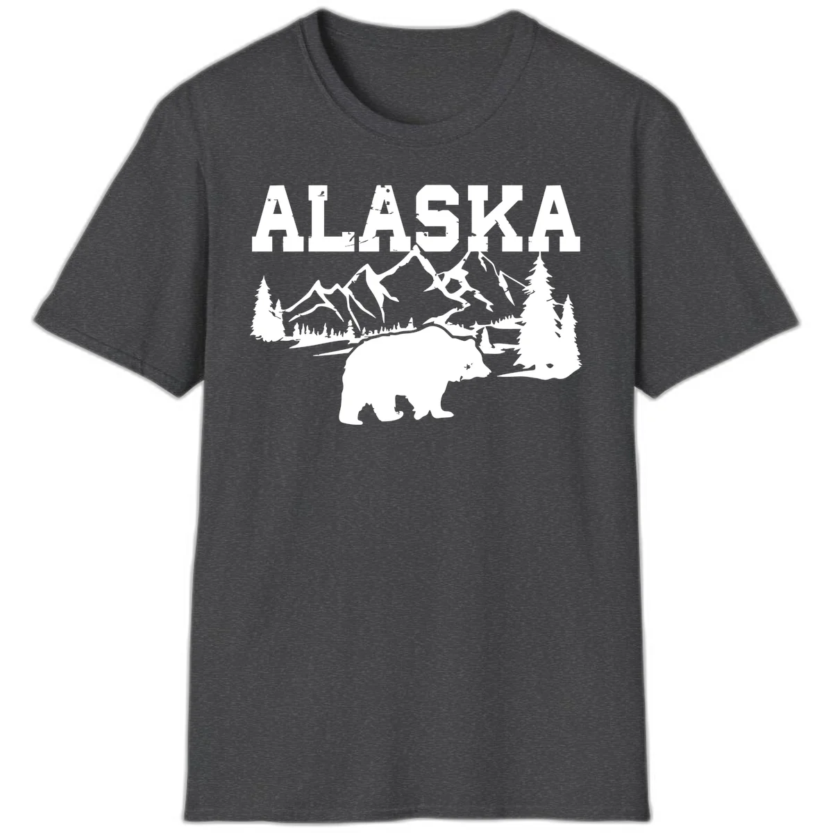 Alaska Bear Mountain Wilderness Cruise T-Shirt in Dark Heather