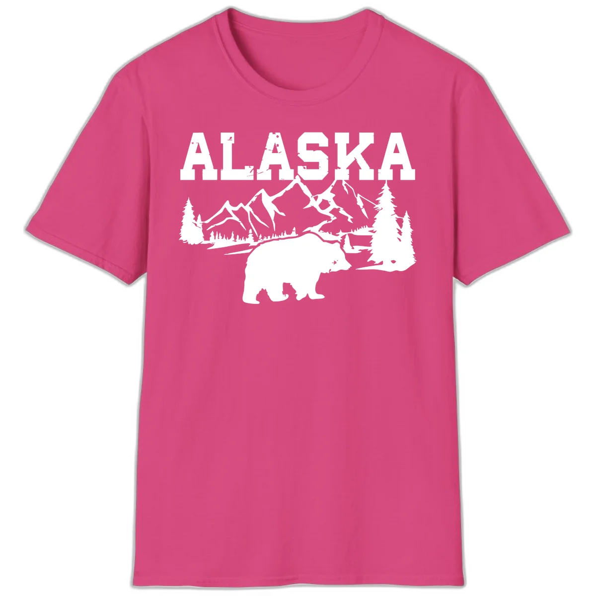 Alaska Bear Mountain Wilderness Cruise T-Shirt in Heliconia