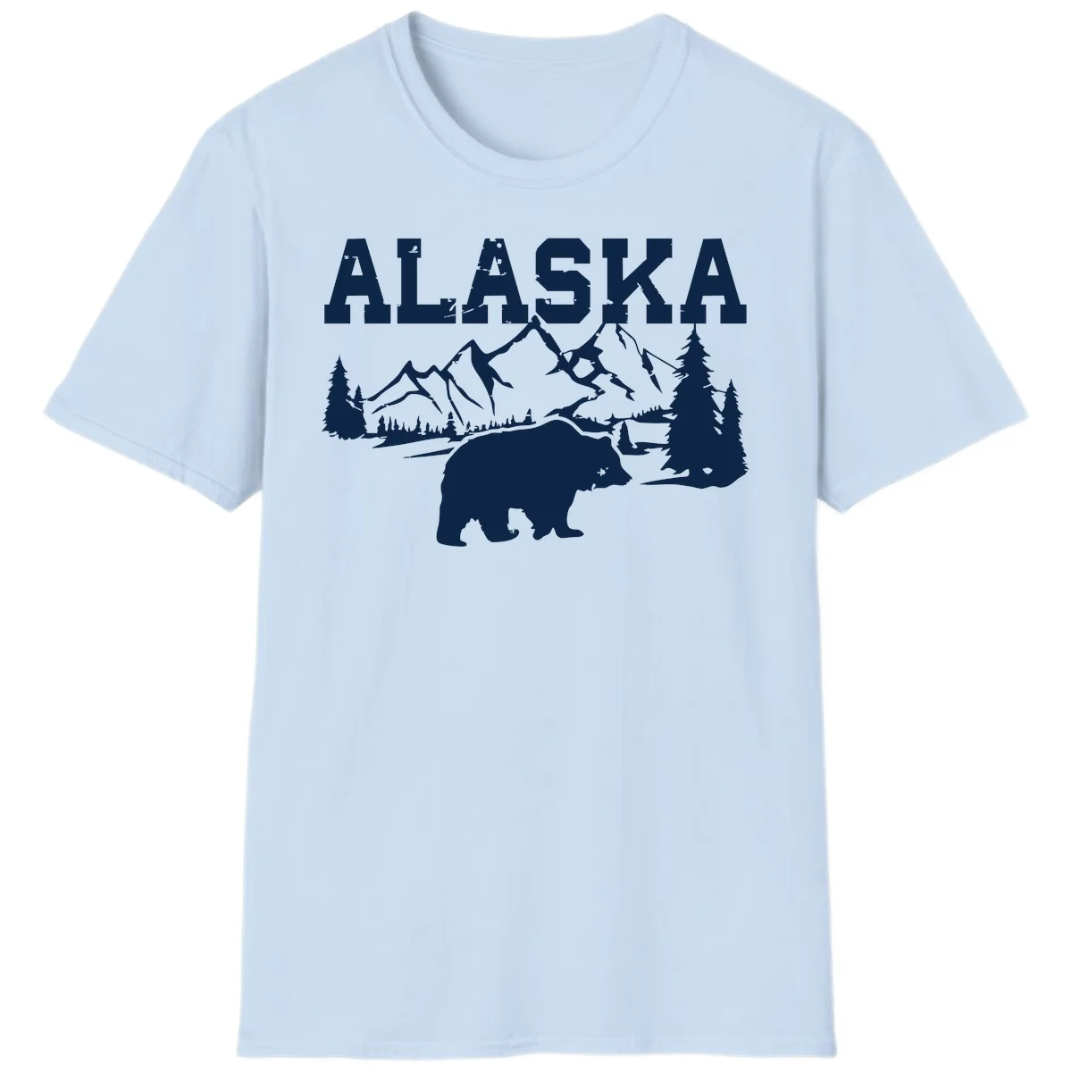Alaska Bear Mountain Wilderness Cruise T-Shirt in Light Blue