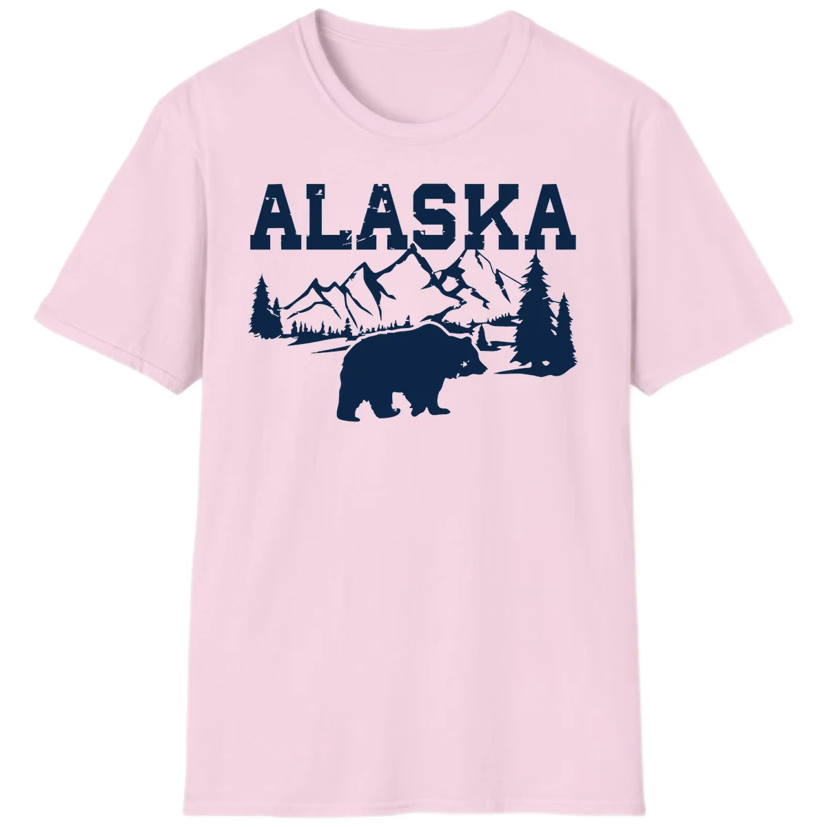 Alaska Bear Mountain Wilderness Cruise T-Shirt in Light Pink
