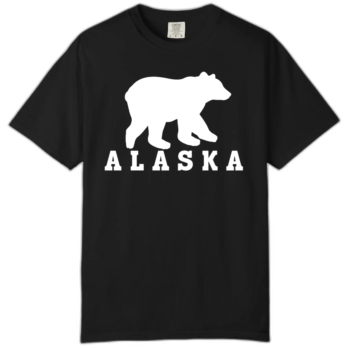 Alaska Bear Silhouette Comfort Color in Black