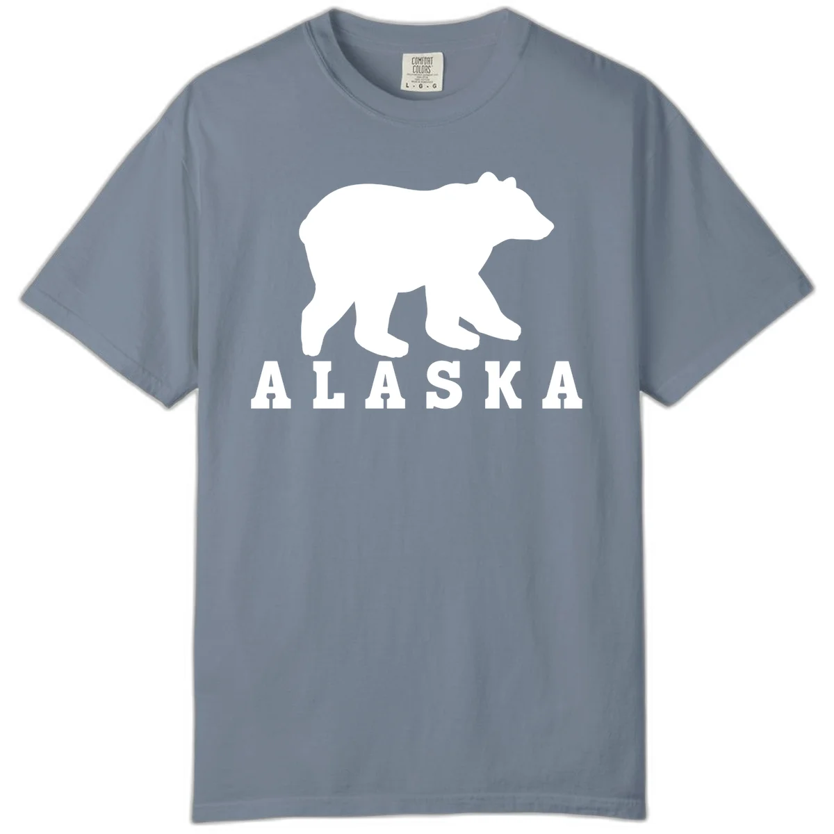Alaska Bear Silhouette Comfort Color in Blue Jean