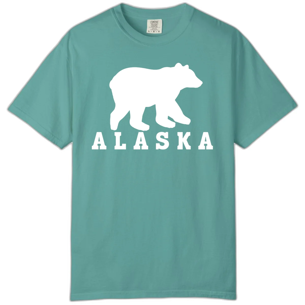 Alaska Bear Silhouette Comfort Color in Seafoam
