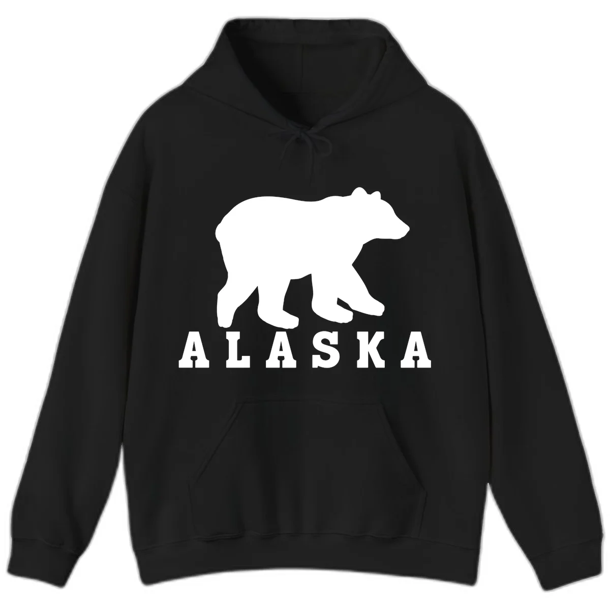Alaska Bear Silhouette Hoodie in Black