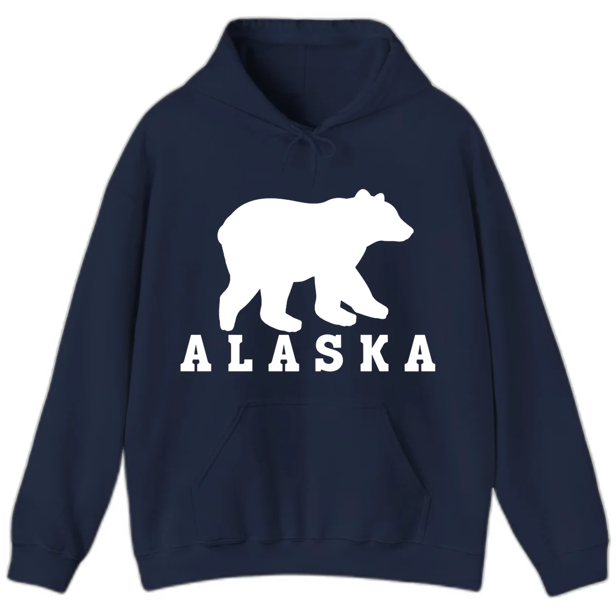 Alaska Bear Silhouette Hoodie in Navy