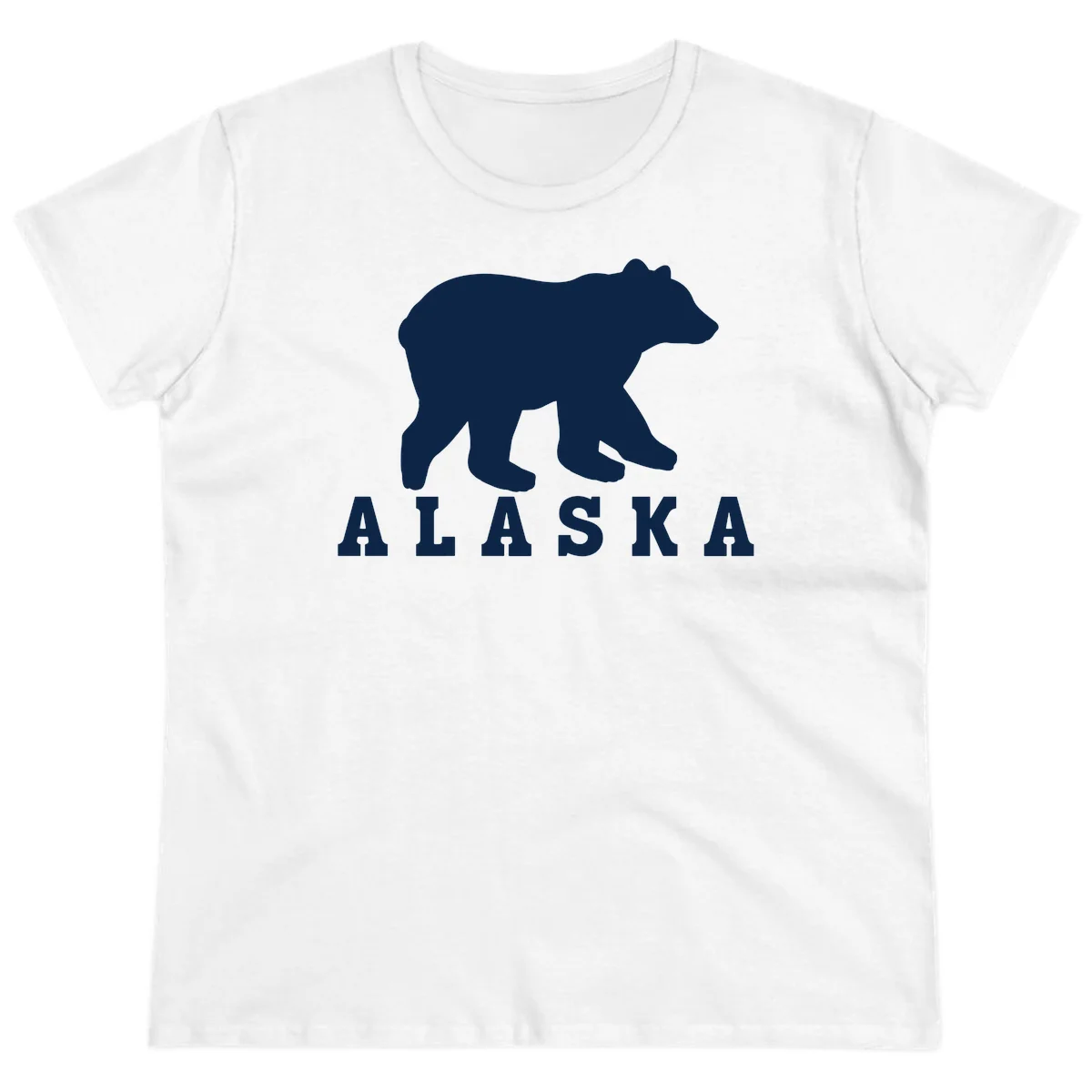 Alaska Bear Silhouette Ladies Tee in White
