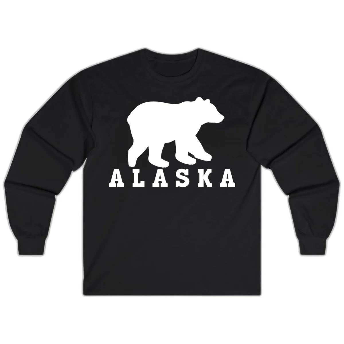 Alaska Bear Silhouette Long Sleeve in Black
