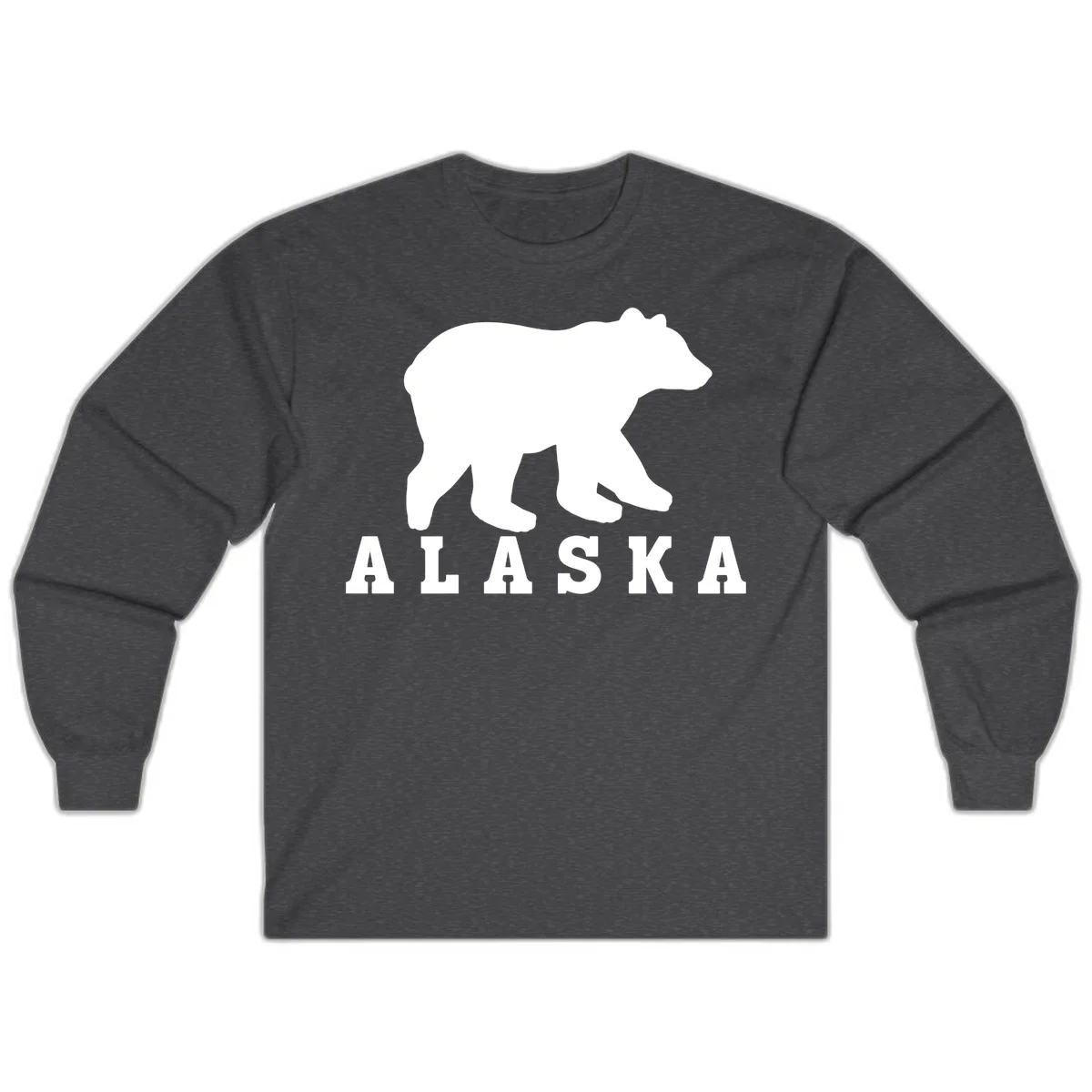 Alaska Bear Silhouette Long Sleeve in Dark Heather