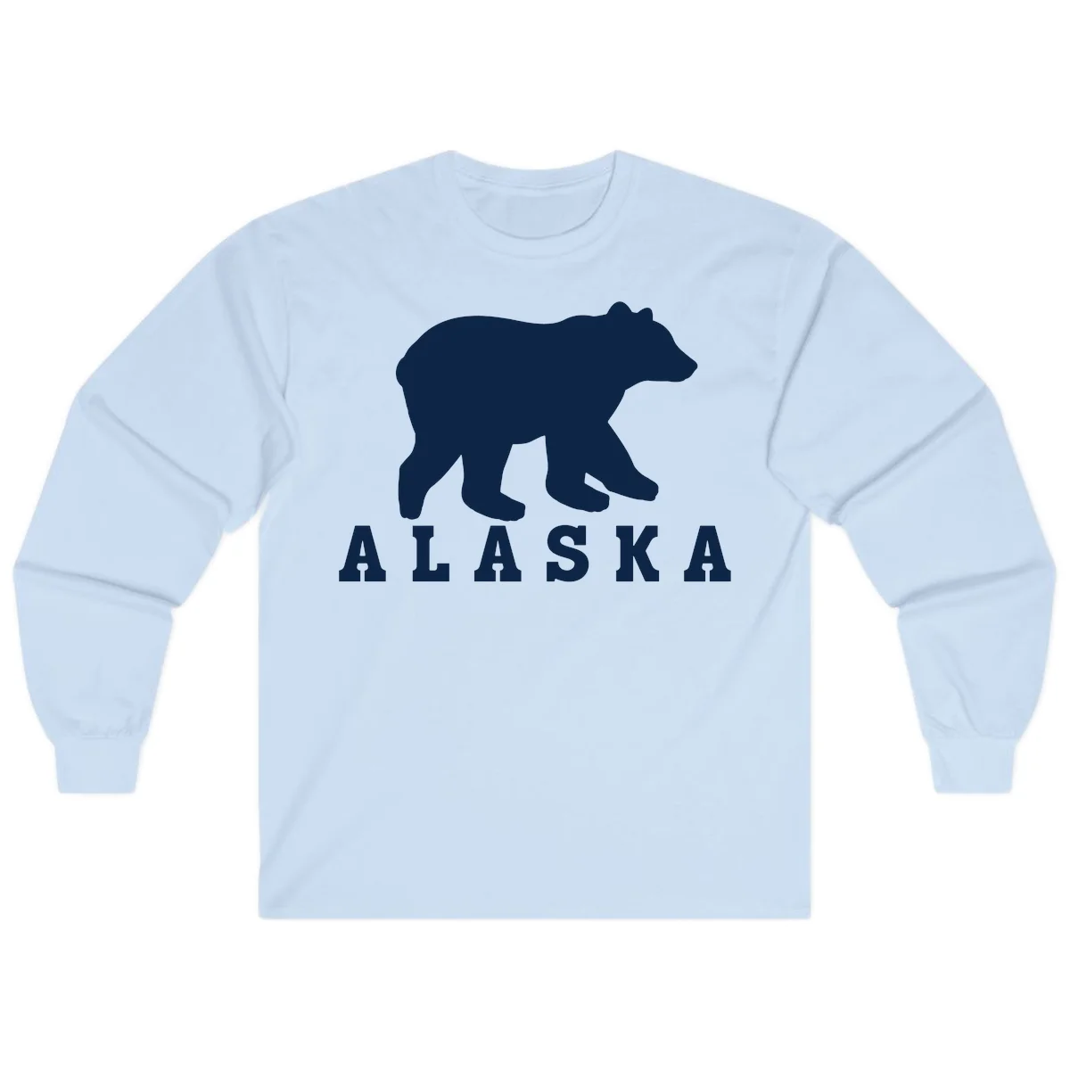 Alaska Bear Silhouette Long Sleeve in Light Blue