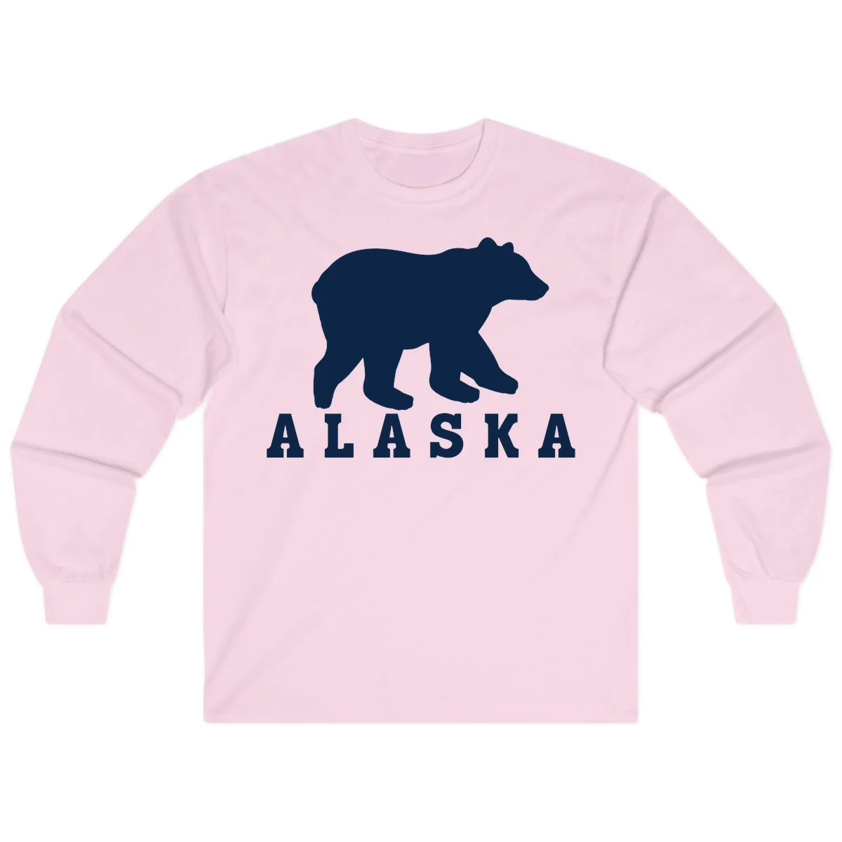 Alaska Bear Silhouette Long Sleeve in Light Pink
