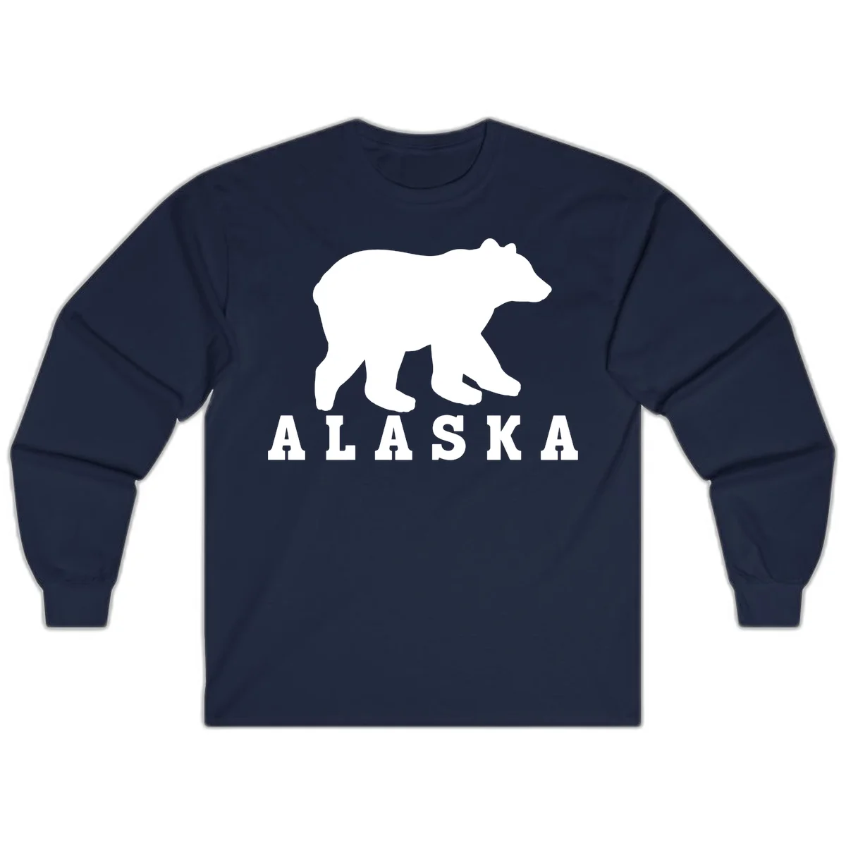 Alaska Bear Silhouette Long Sleeve in Navy