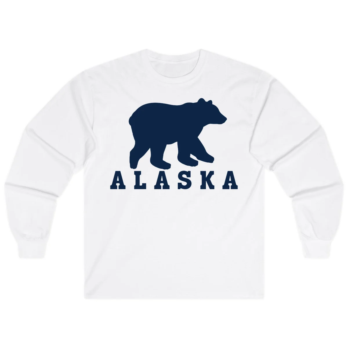 Alaska Bear Silhouette Long Sleeve in White