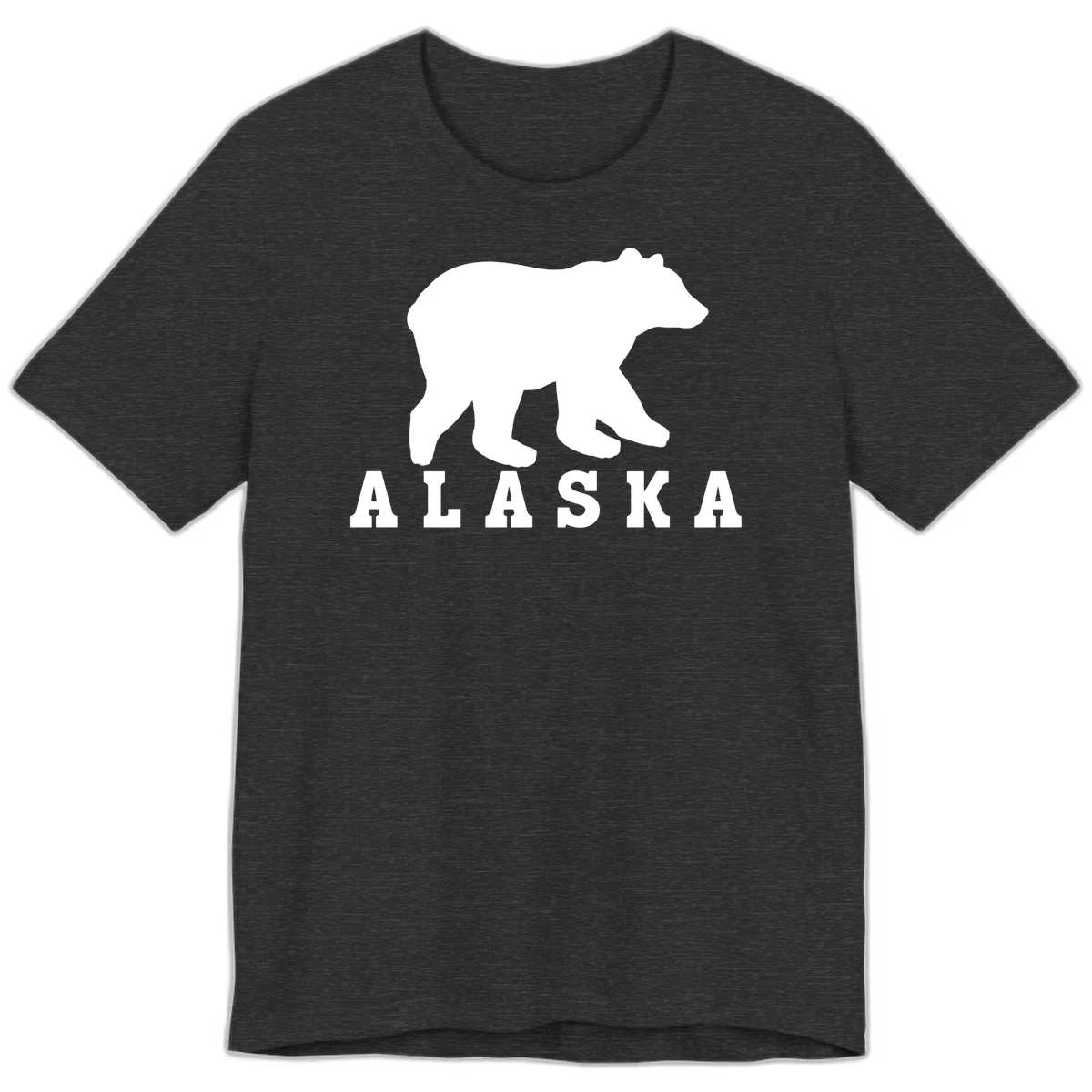 Alaska Bear Silhouette Premium T-Shirt in Dark Grey Heather