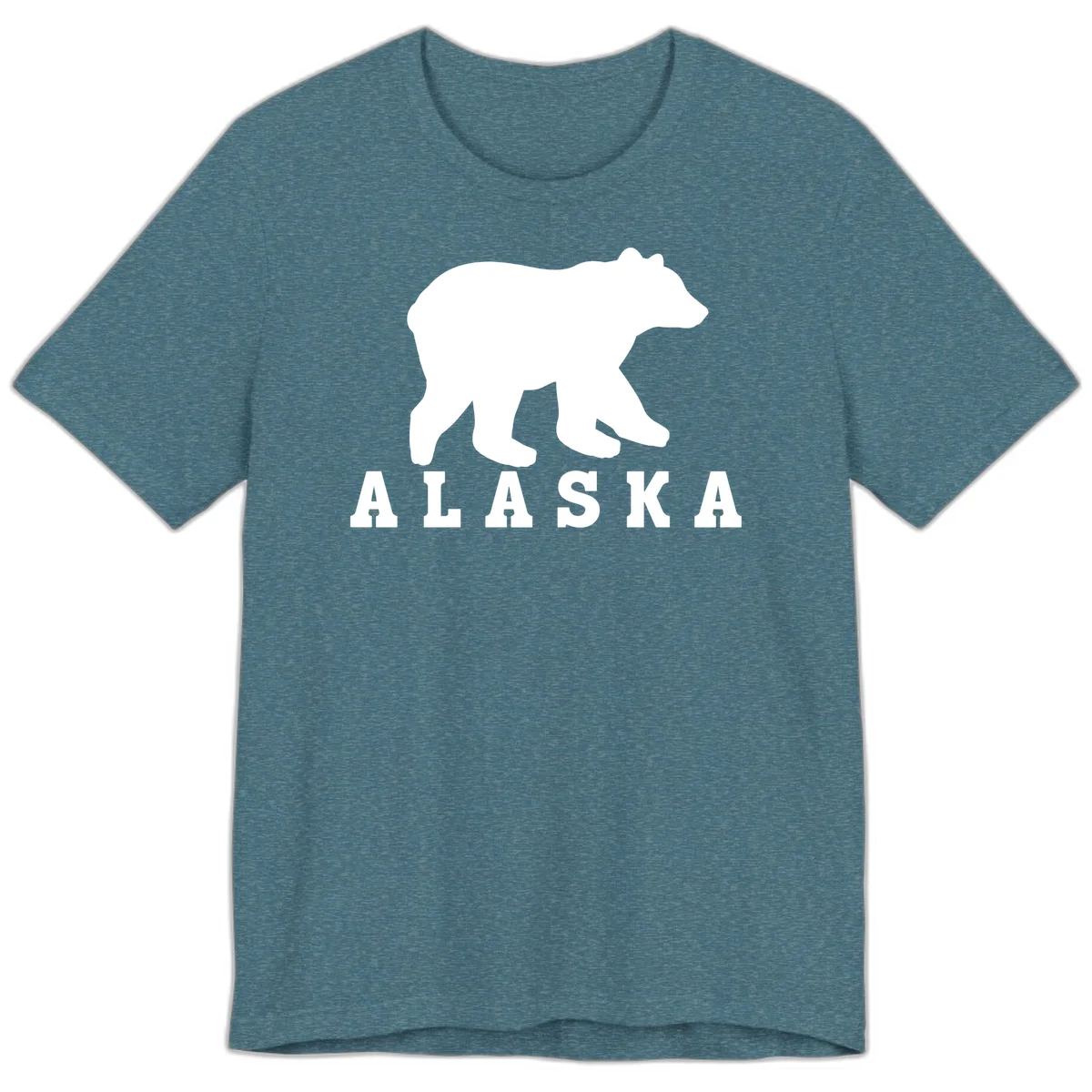 Alaska Bear Silhouette Premium T-Shirt in Heather Deep Teal