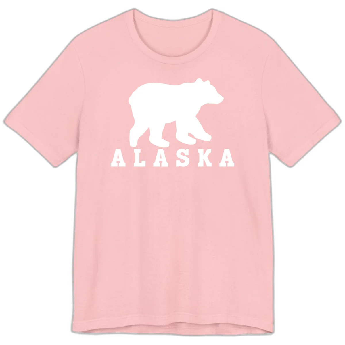 Alaska Bear Silhouette Premium T-Shirt in Pink