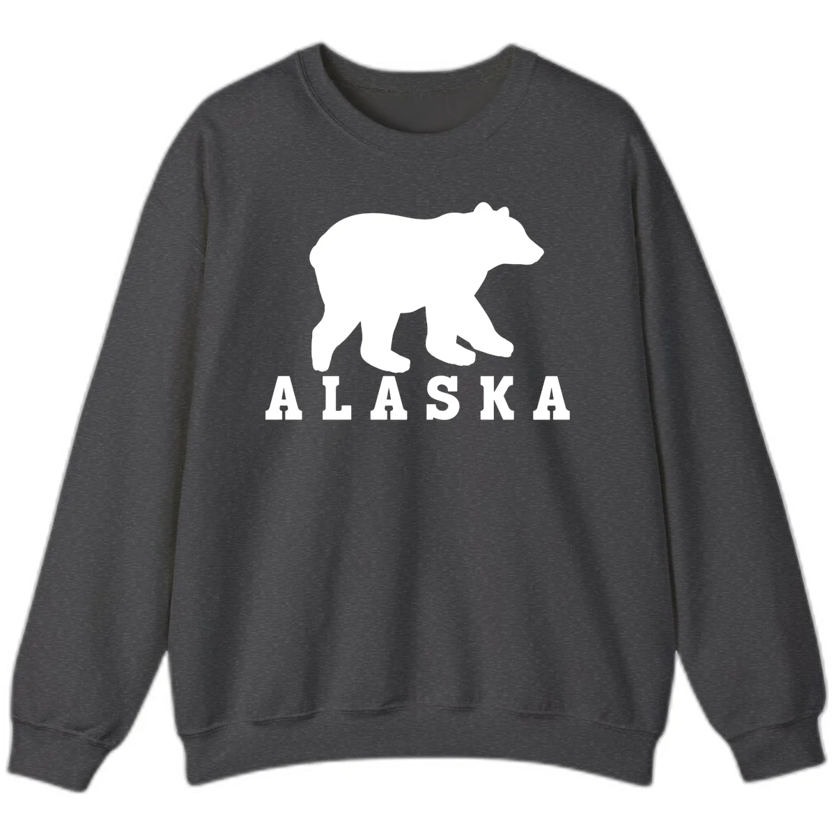Alaska Bear Silhouette Sweatshirt in Dark Heather