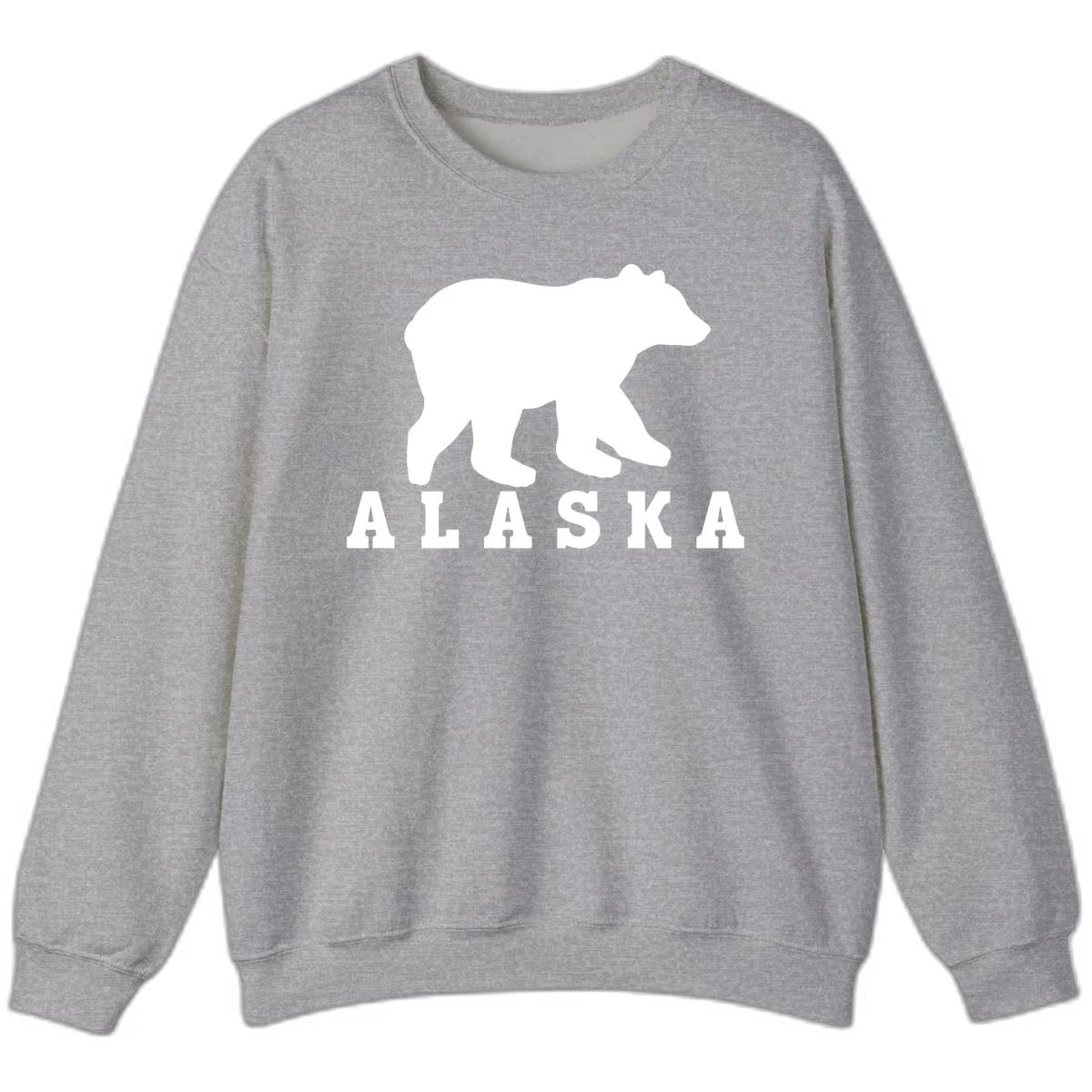 Alaska Bear Silhouette Sweatshirt in Sport Grey