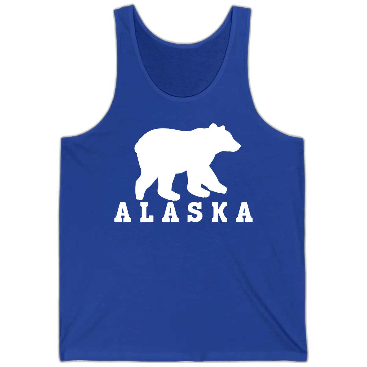 Alaska Bear Silhouette Tank in True Royal