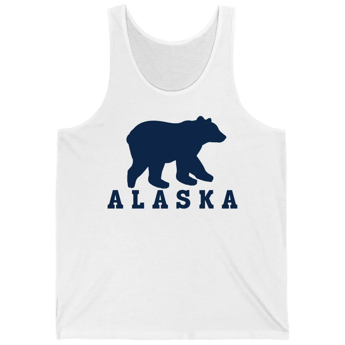 Alaska Bear Silhouette Tank in White
