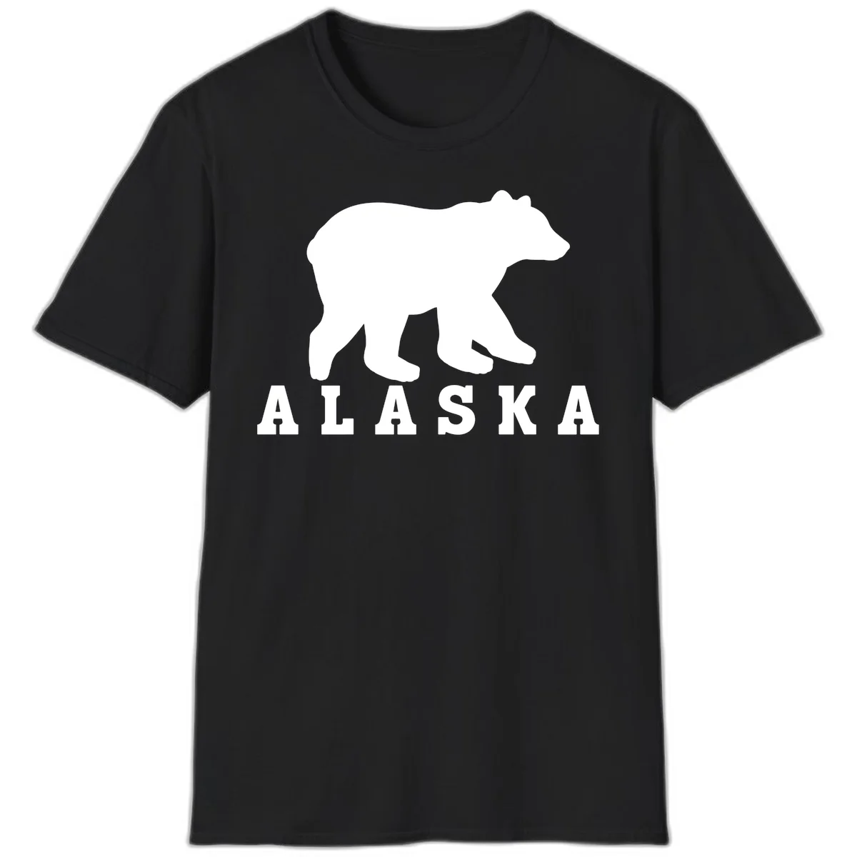 Alaska Bear Silhouette T-Shirt in Black