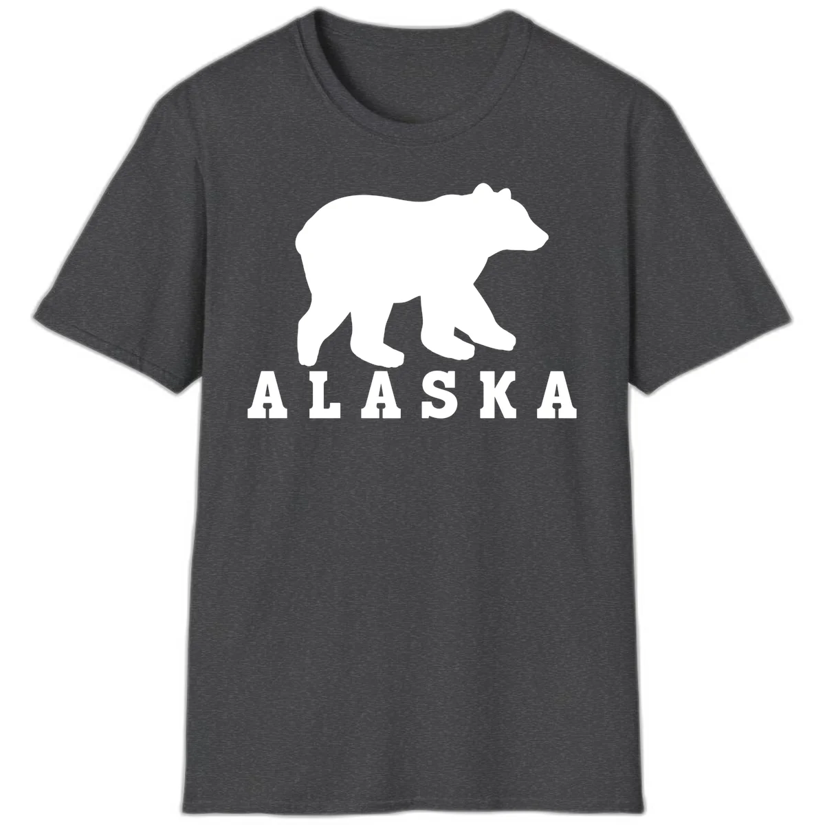 Alaska Bear Silhouette T-Shirt in Dark Heather