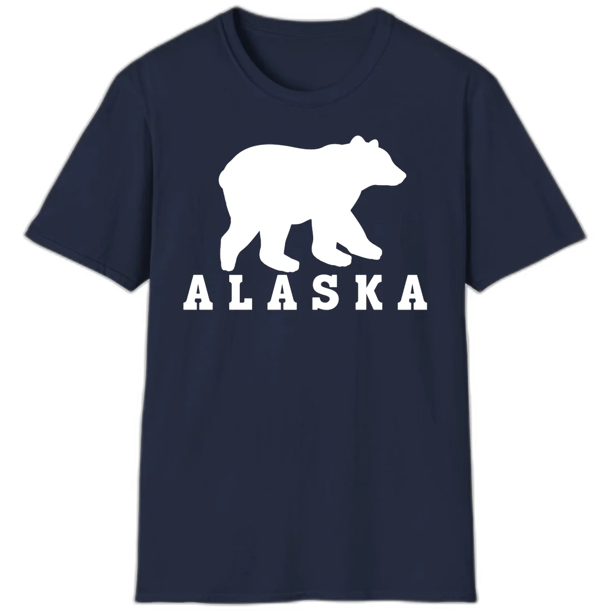 Alaska Bear Silhouette T-Shirt in Navy