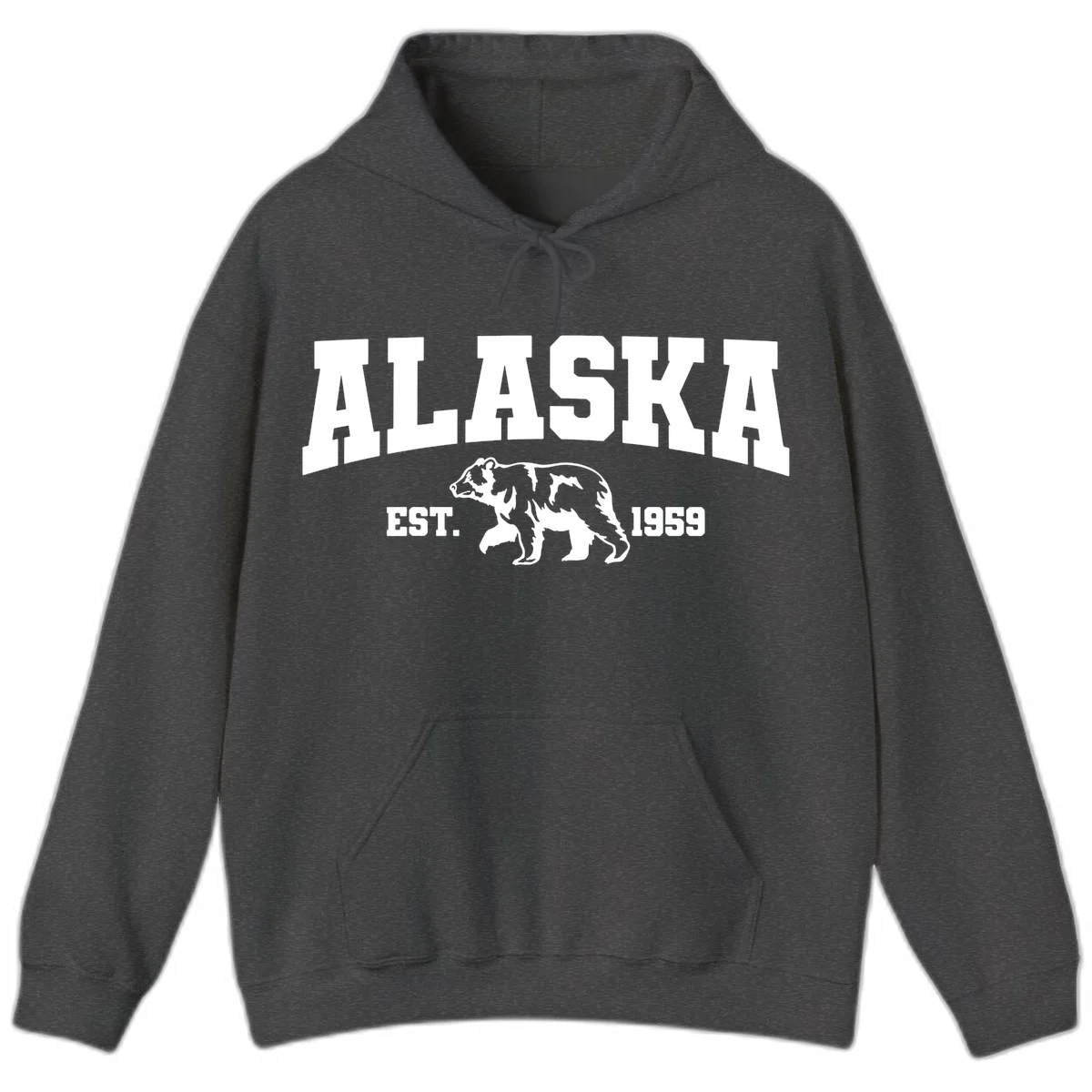 Alaska Bear Est. 1959 Hoodie in Dark Heather