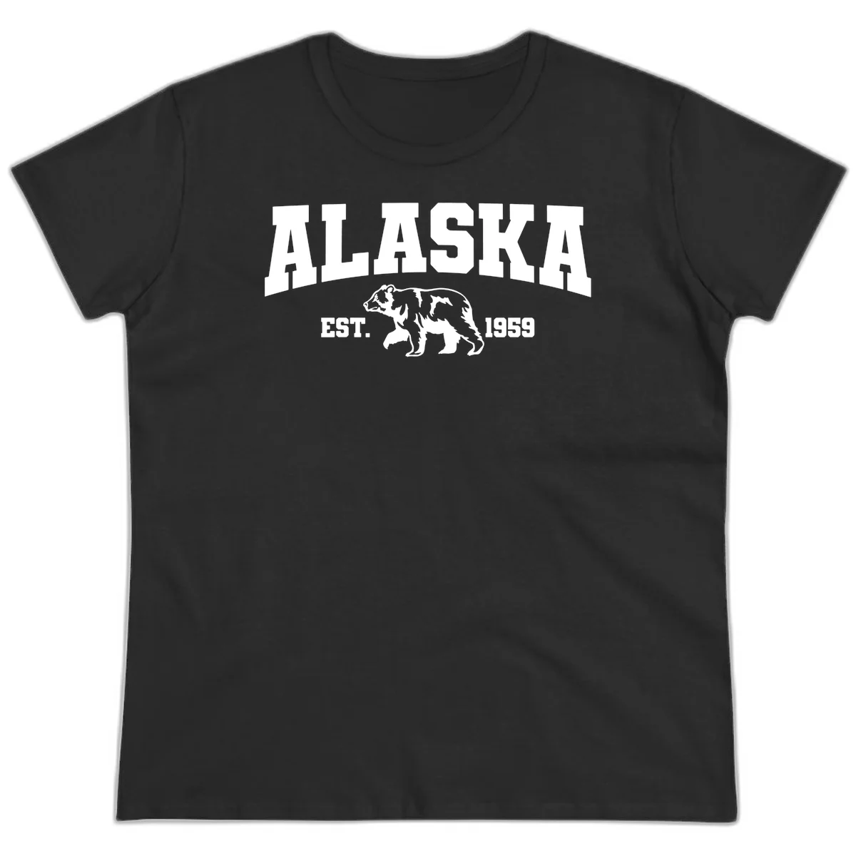 Alaska Bear Est. 1959 Ladies Tee in Black