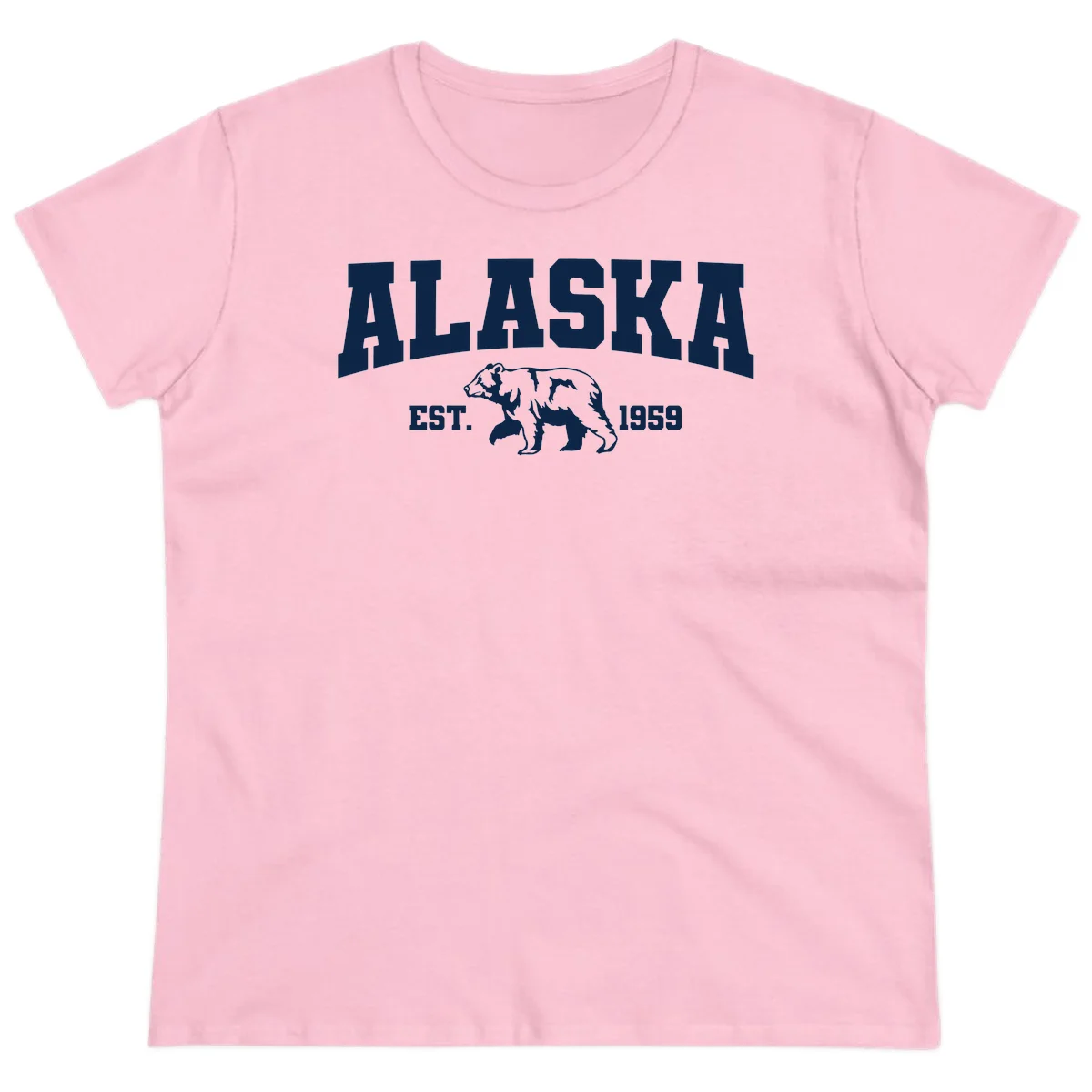 Alaska Bear Est. 1959 Ladies Tee in Light Pink