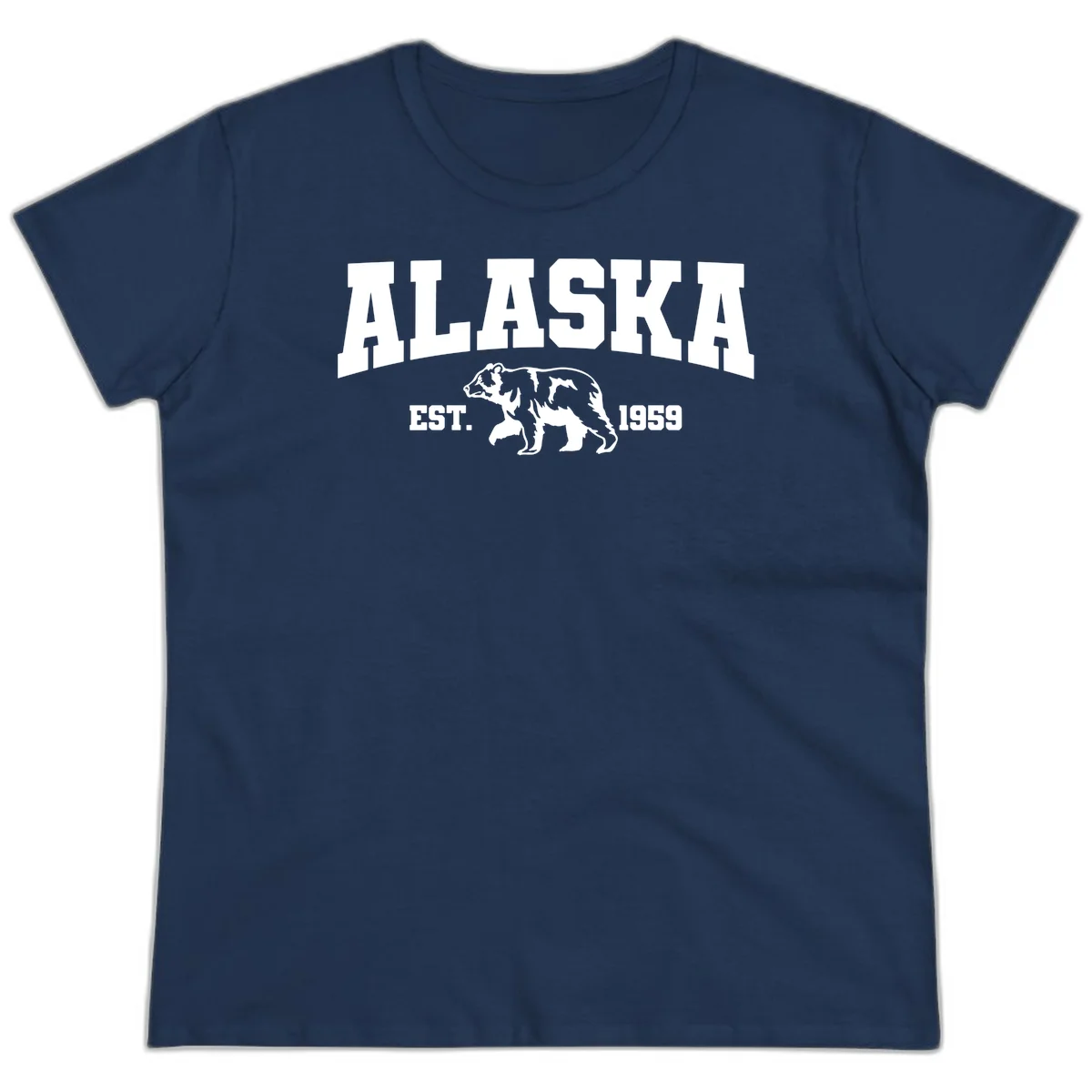 Alaska Bear Est. 1959 Ladies Tee in Navy