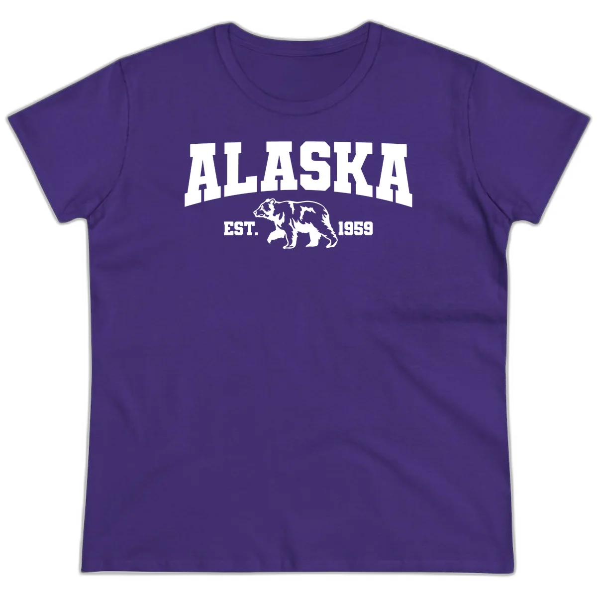 Alaska Bear Est. 1959 Ladies Tee in Purple