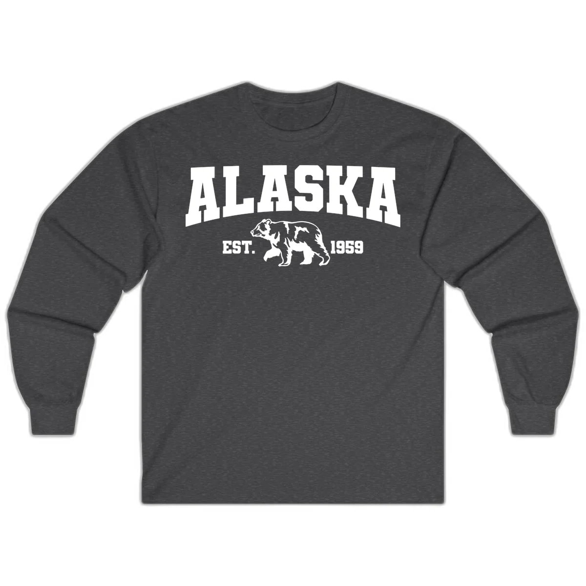 Alaska Bear Est. 1959 Long Sleeve in Dark Heather