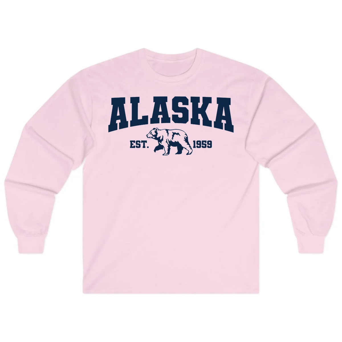 Alaska Bear Est. 1959 Long Sleeve in Light Pink