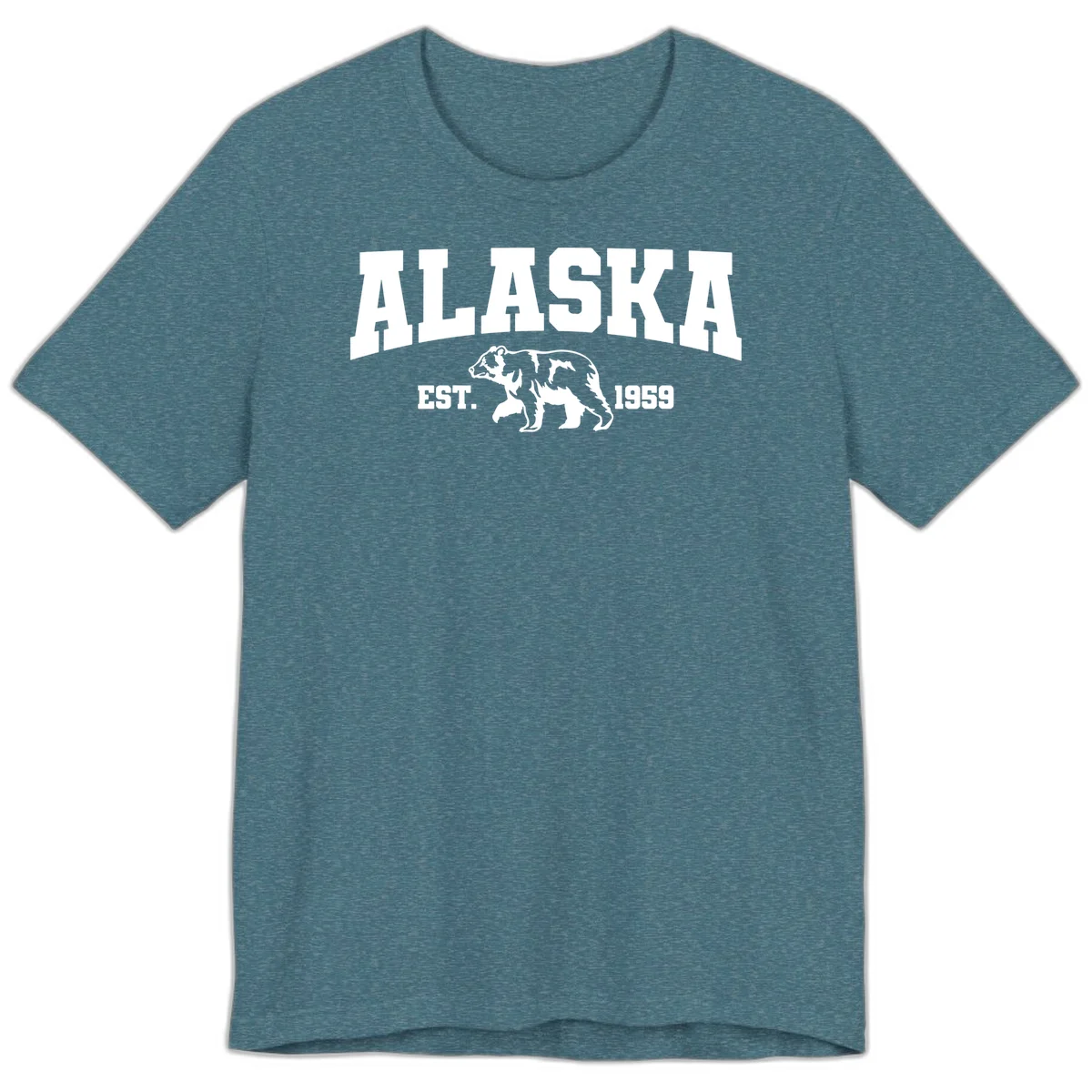 Alaska Bear Est. 1959 Premium Tee in Heather Deep Teal