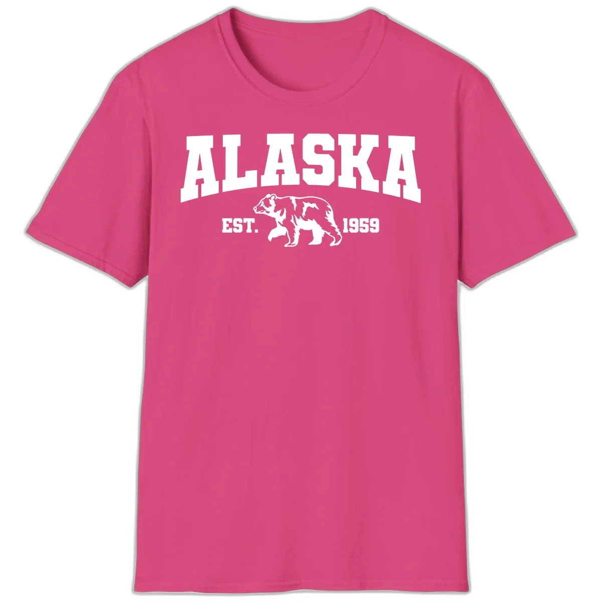 Alaska Bear Est. 1959 T-Shirt in Heliconia
