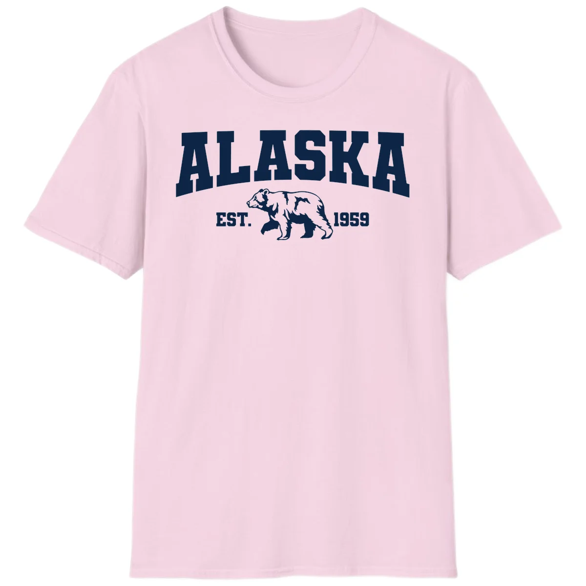 Alaska Bear Est. 1959 T-Shirt in Light Pink