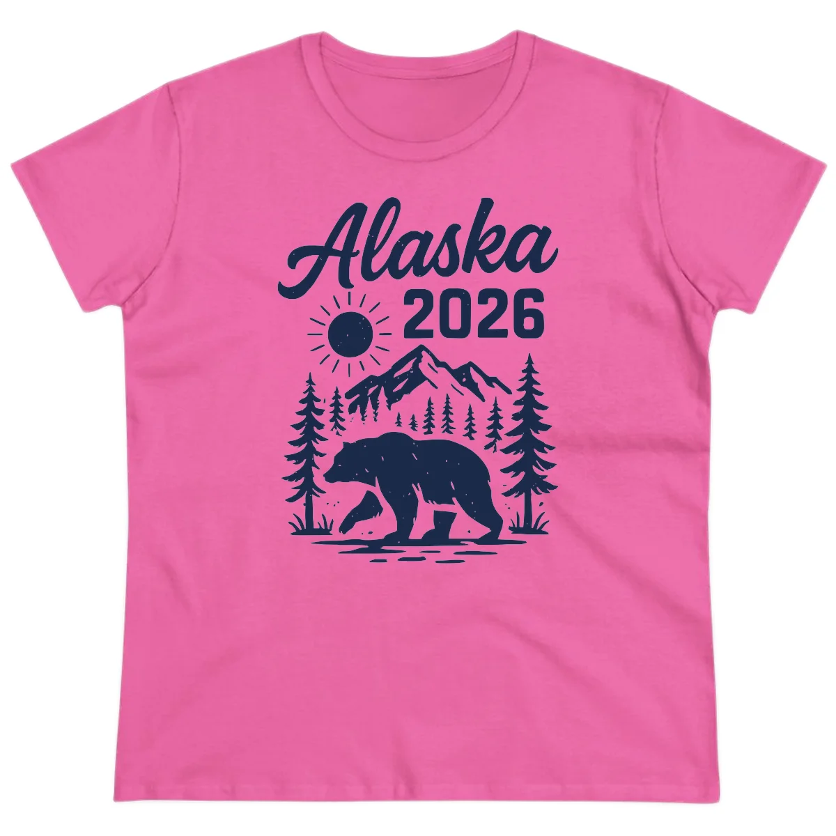 Alaska 2026 Bear Mountain Wilderness Ladies Tee in Azalea