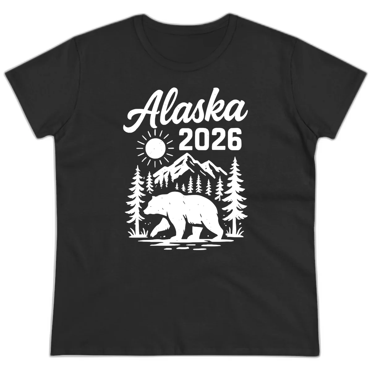 Alaska 2026 Bear Mountain Wilderness Ladies Tee in Black