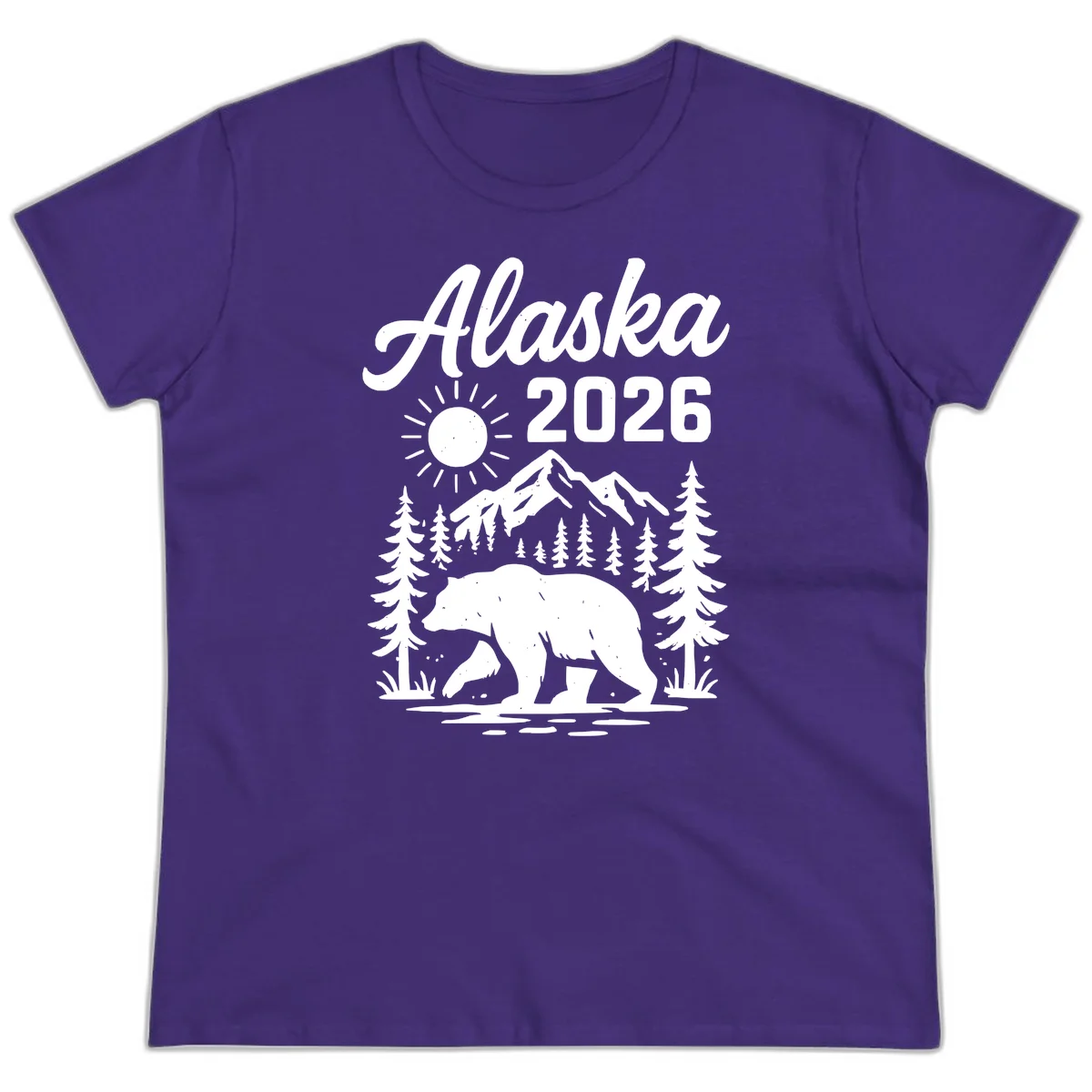 Alaska 2026 Bear Mountain Wilderness Ladies Tee in Purple