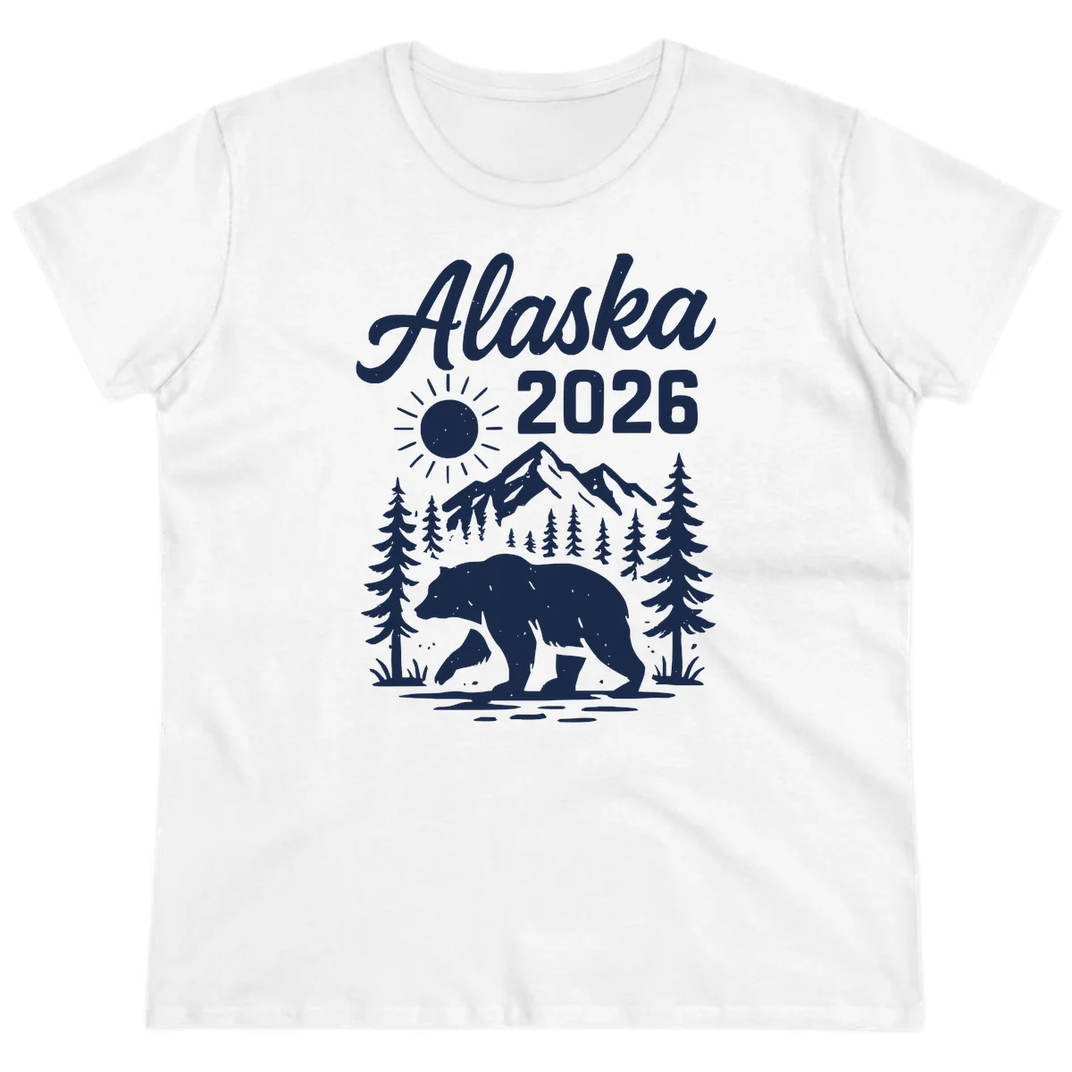 Alaska 2026 Bear Mountain Wilderness Ladies Tee in White