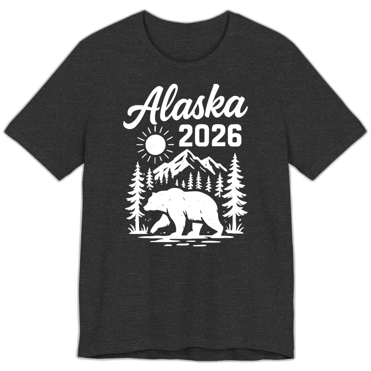 Alaska 2026 Bear Mountain Wilderness Premium Tee in Dark Grey Heather